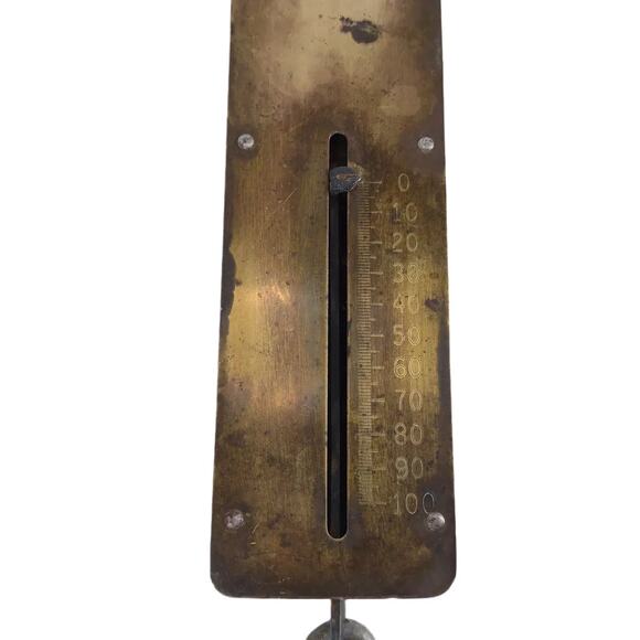 Vintage Detecto Scales No. 4100 1-100lbs Brass Hanging Spring Balance Scale NY - Picture 3 of 8